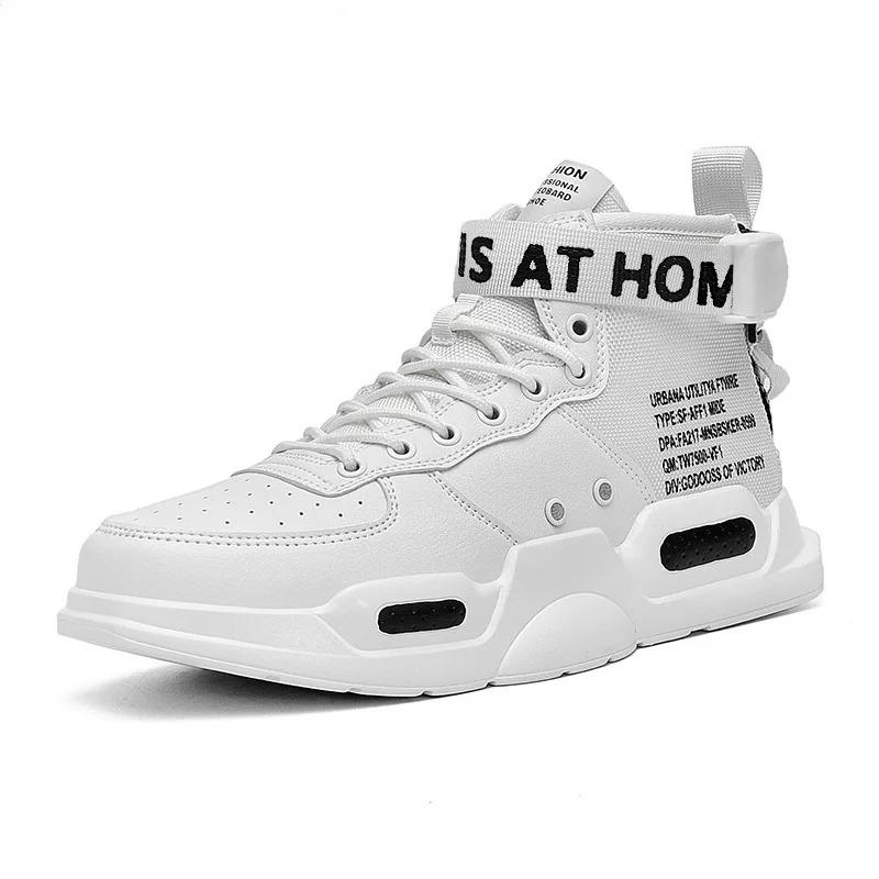 Baskets en Cuir Hautes Tendance de Haute Qualité pour Homme Confortables Chaussures Décontractées pour Homme Extérieur Antidérapantes Respirantes Chaussures pour Homme