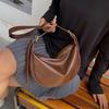 Soft Leather Pleated Crescent Armpit Bag Women's Shoulder Messenger Bag