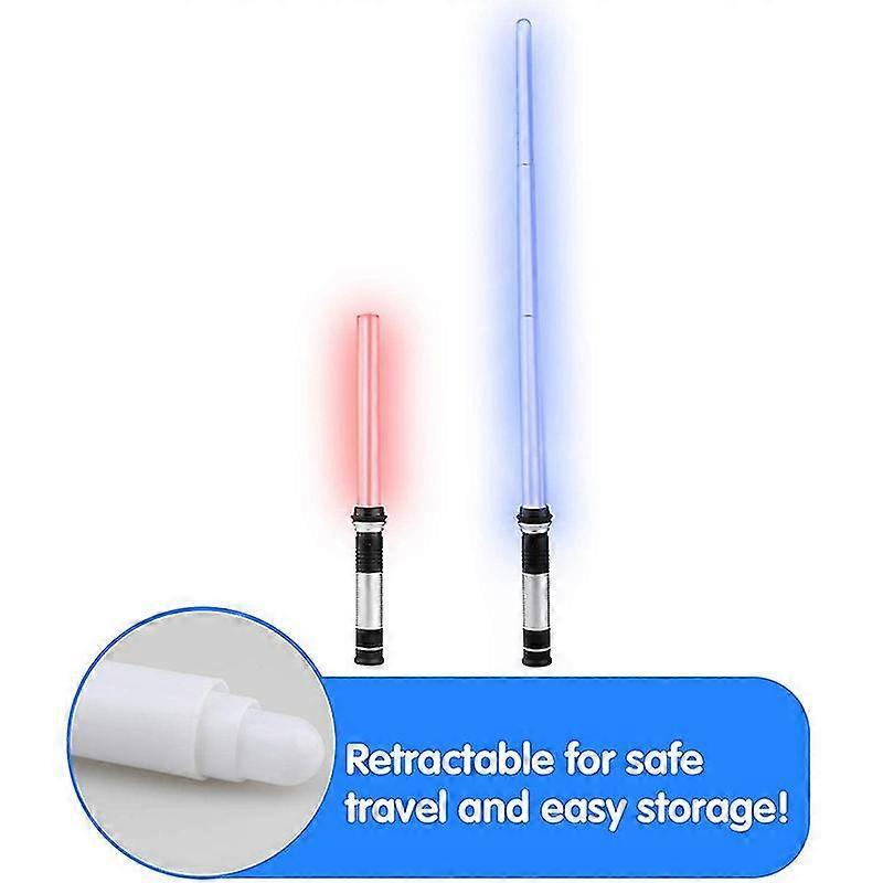 2pcs Star Wars Laser Sword Induction Color Changing Laser Sword Hair Lightsaber Suit Seven Color Switching