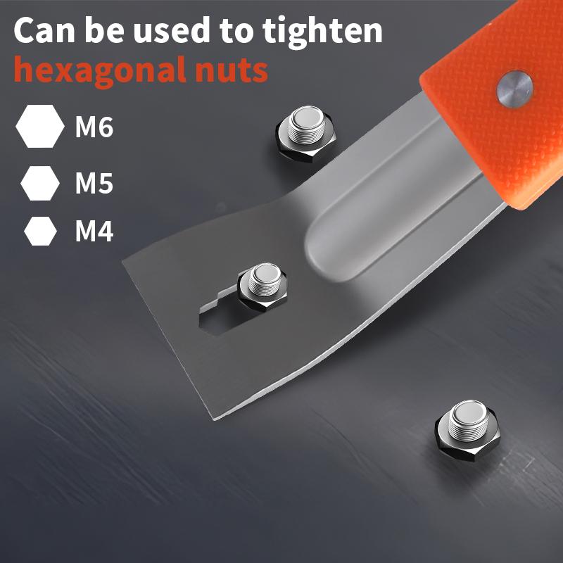 Pry Bar Stainless Steel Nut Crowbar with M4-M6 Hexagon Socket and Wrench Angle Head Nail Puller for Prying Lifting Pulling