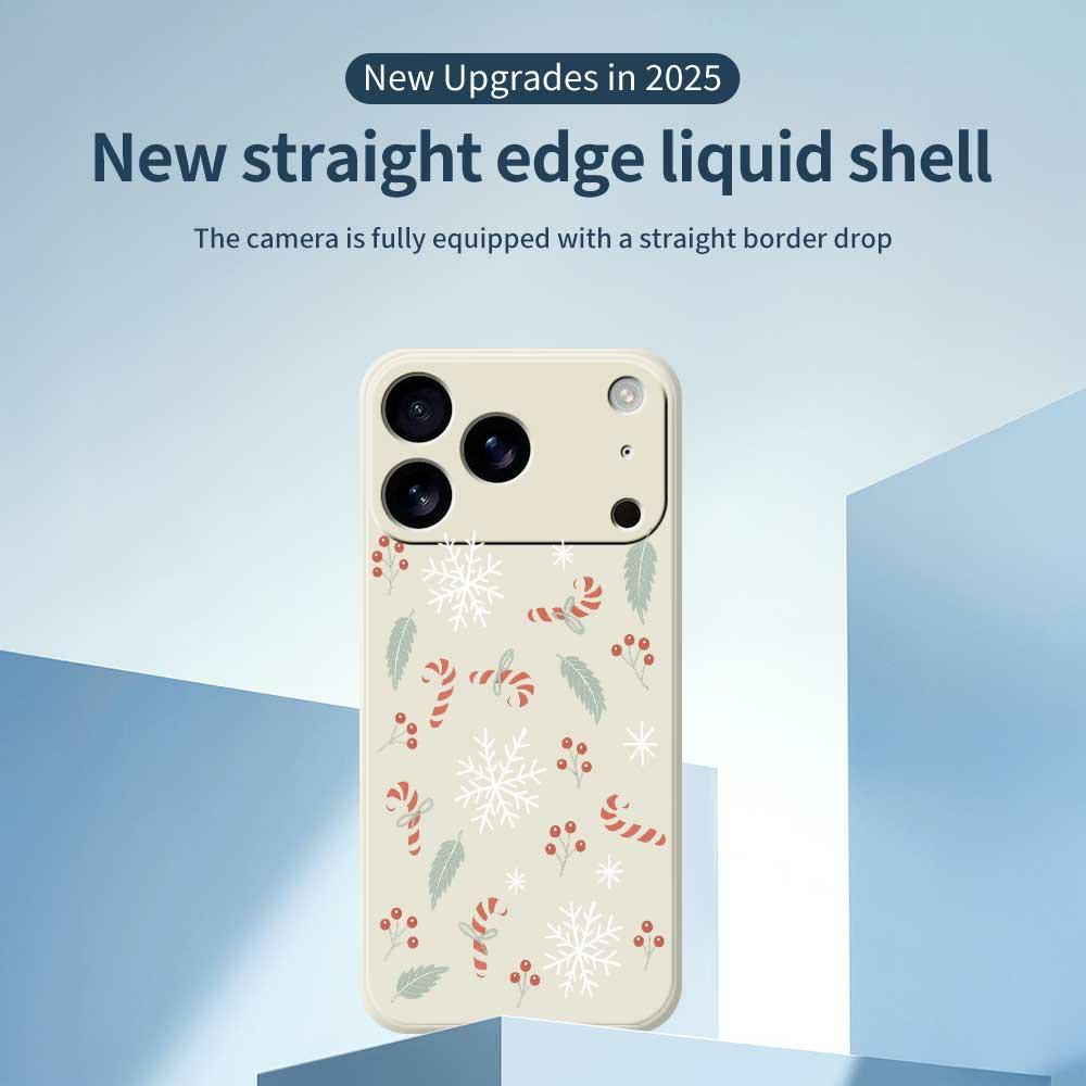 For iPhone 17 Pro Max Case Leaves and Canes Pattern Printing Straight Edge TPU Phone Back Cover