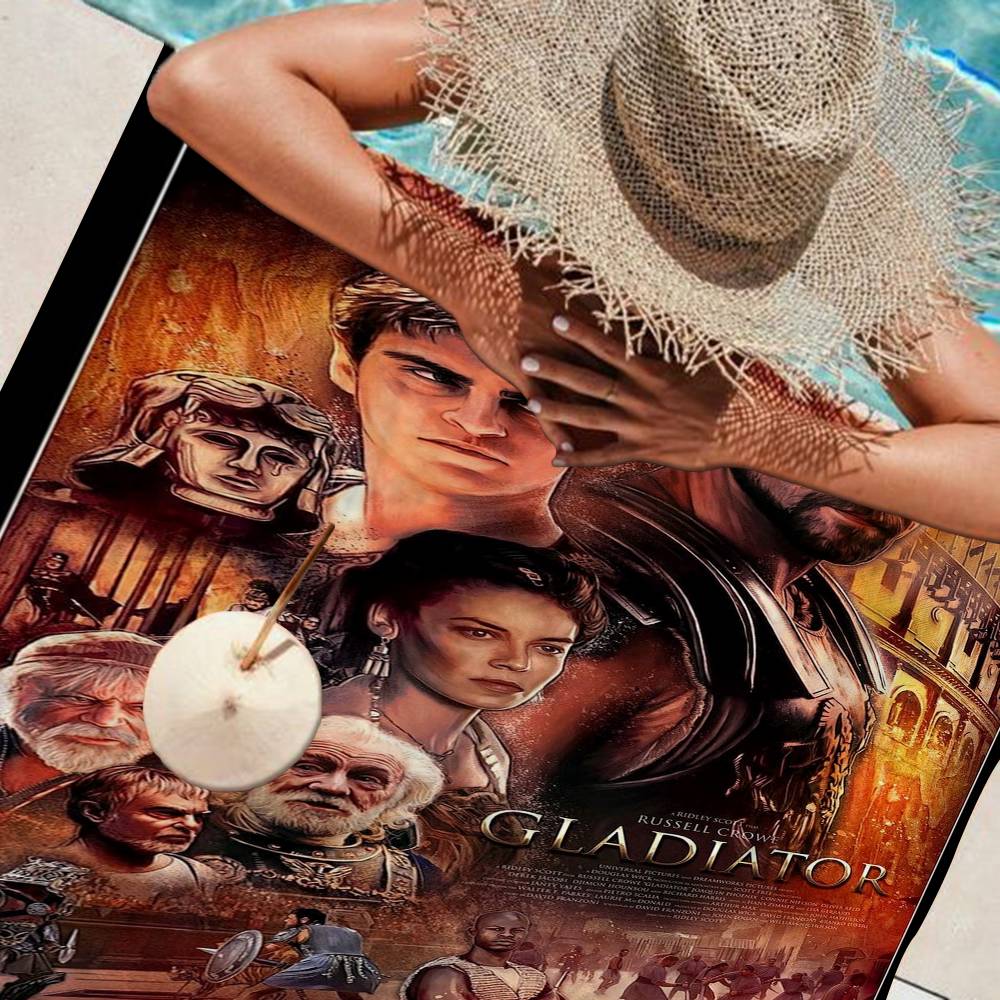 Gladiator Klassischer Film Strandtuch Bunte Badetücher für Mädchen Mikrofaser Schnelltrocknend Sandfrei Strand Yoga Spa Fitnessstudio Pool