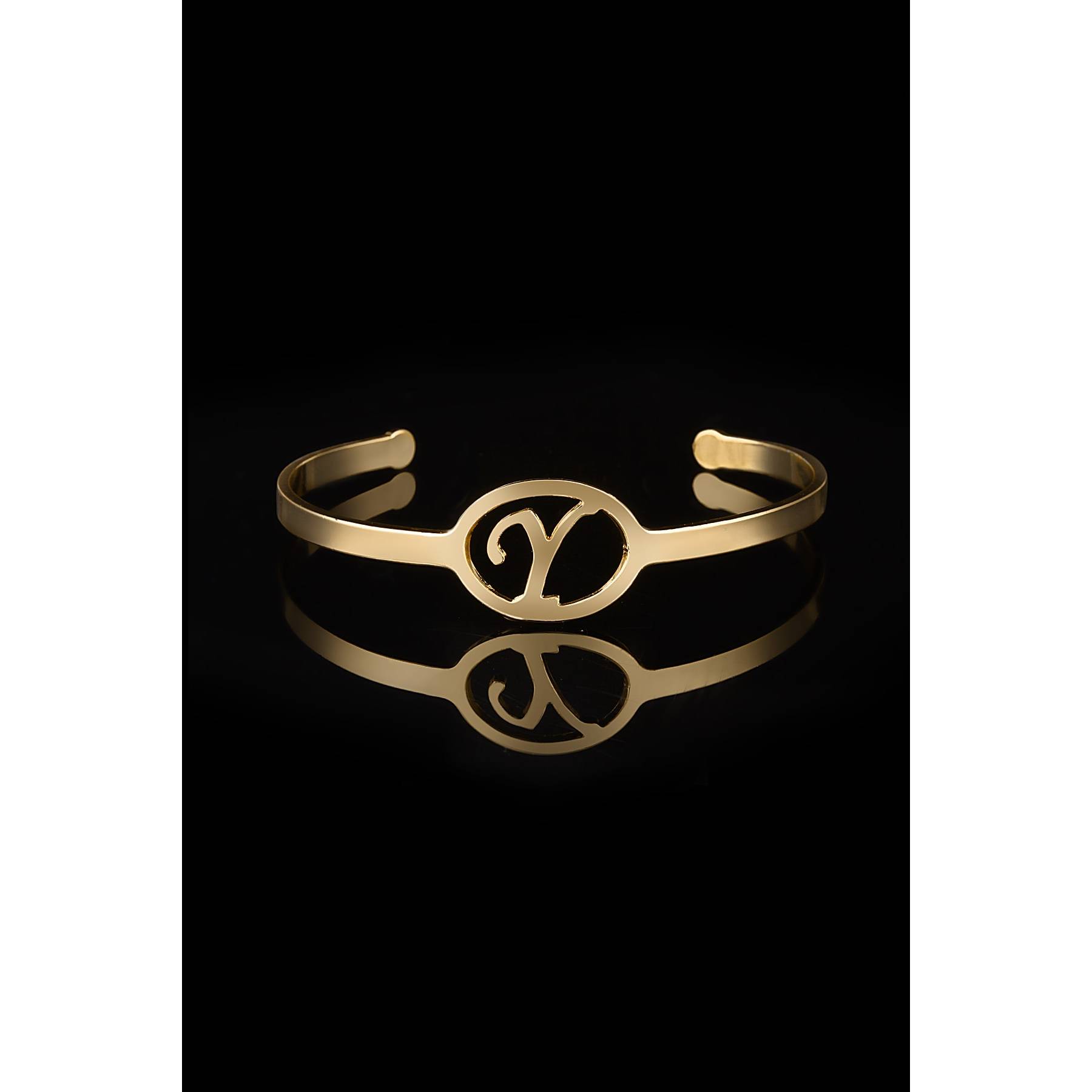 

Steel Gold Women s Letter Y Cuff Bracelet