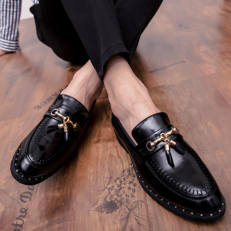 Slip On New Men's Leather Shoes Luxury Designer Style Office and Leisure Business Fashion Party Nightclub Loafers