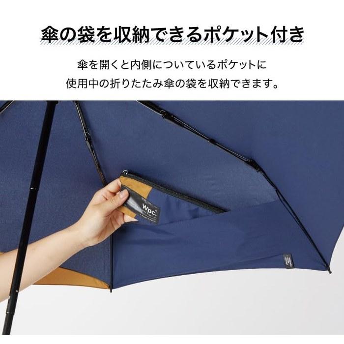 Wpc. Folding Umbrella BACK PROTECT Backpack Shield Men's Durable UX004-932-002 Gray x Blue 55cm/70cm