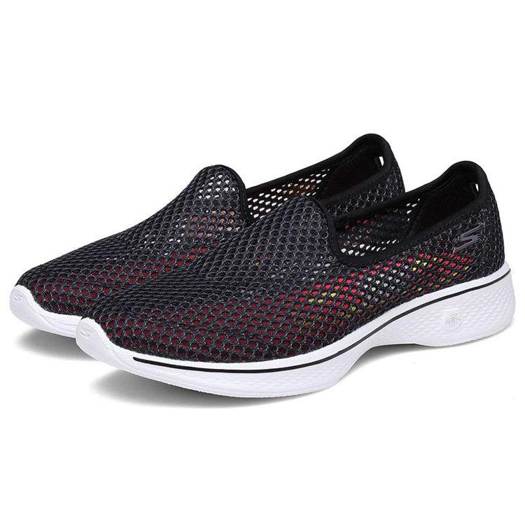 Skechers Go Walk 4 Low Top Slip On Sports Casual Shoes Women sneakers Black 14905-BKW