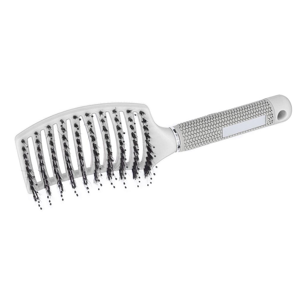 Soft Bristle Detangling Hair Brush Curved Design Anti Frizz Hair Comb For Curly Wavy Straight Hair