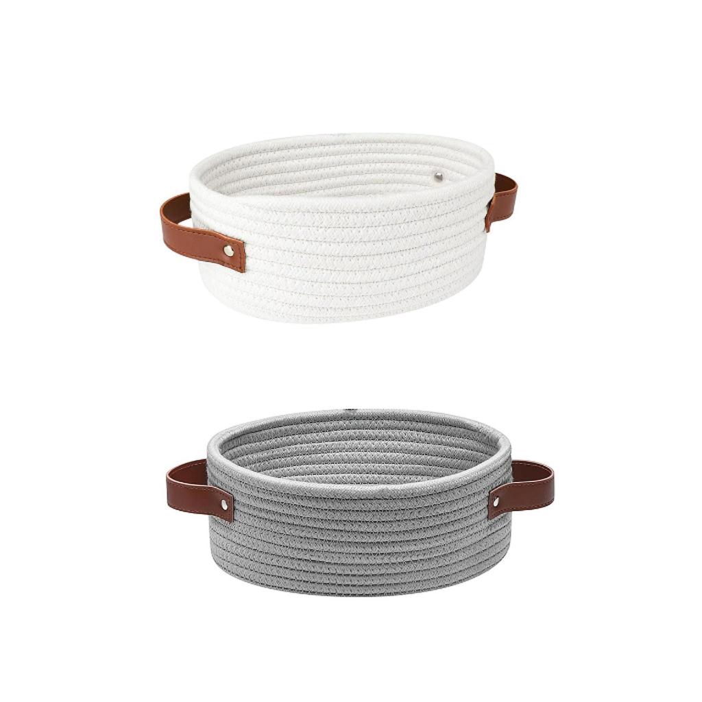 Storage Basket Cotton Rope Baskets for Organizing for Bedside Desk Bedroom