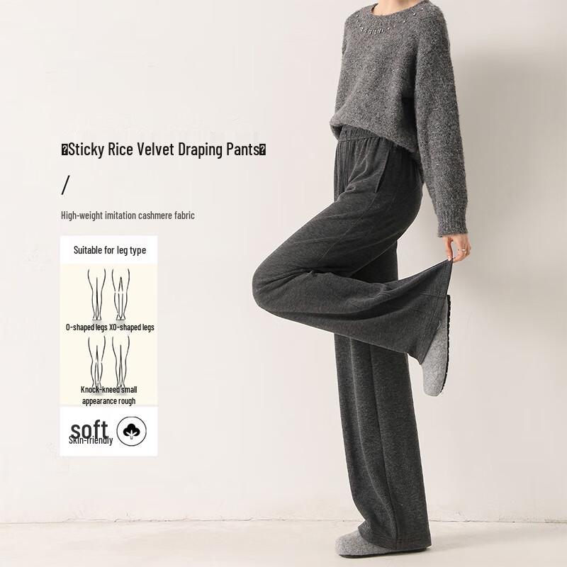 

Handu Yishe Women s Plush Draped Straight-Leg Pants 2XL