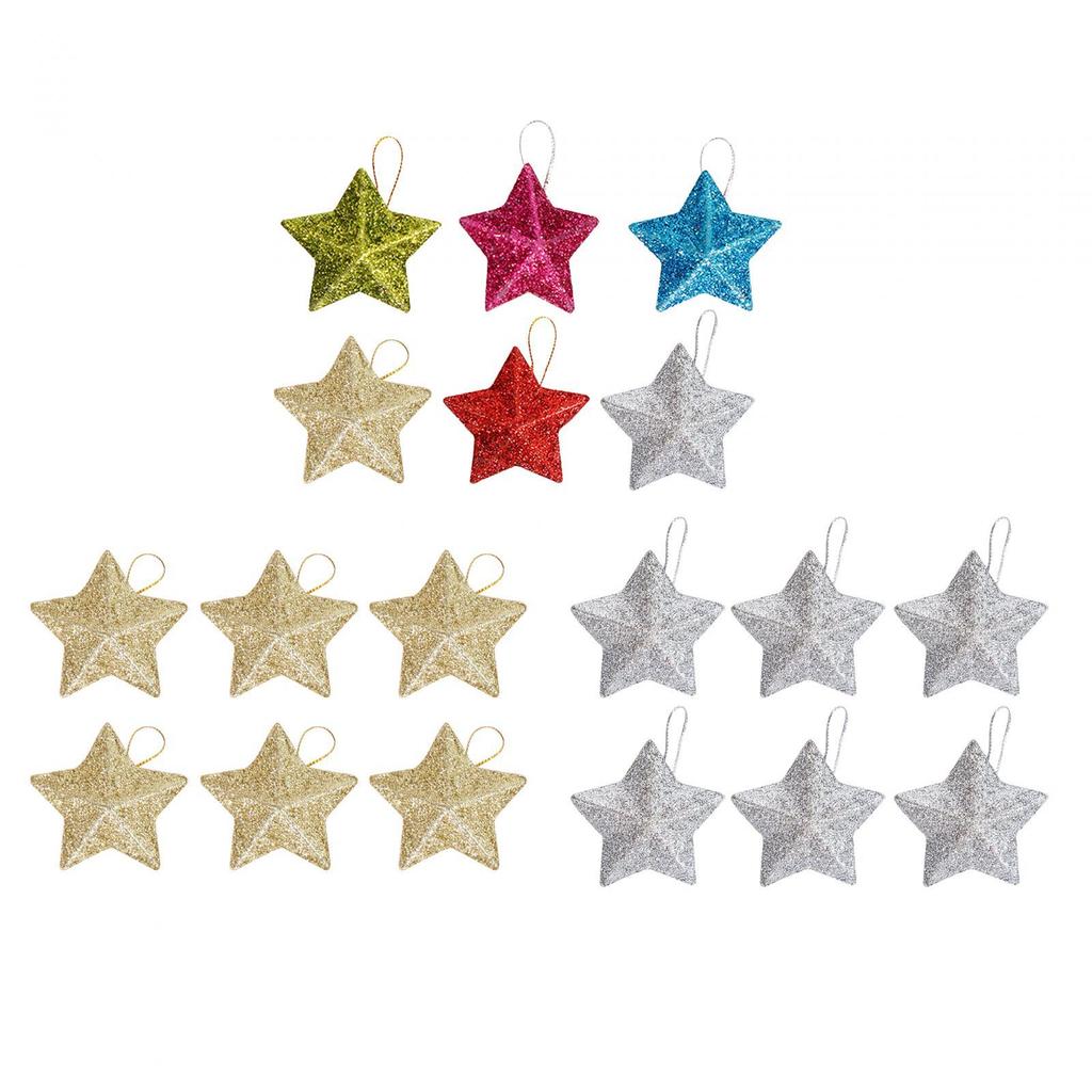 6 Stück Weihnachtsstern-Anhänger Weihnachtsbaum-Hängeornament Dekorationen Spielzeug Weihnachts-Themen-Ornament für Schlafzimmer Festival Party
