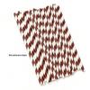 25-Pack Striped Biodegradable Paper Straws for Milk Tea and Beverages
