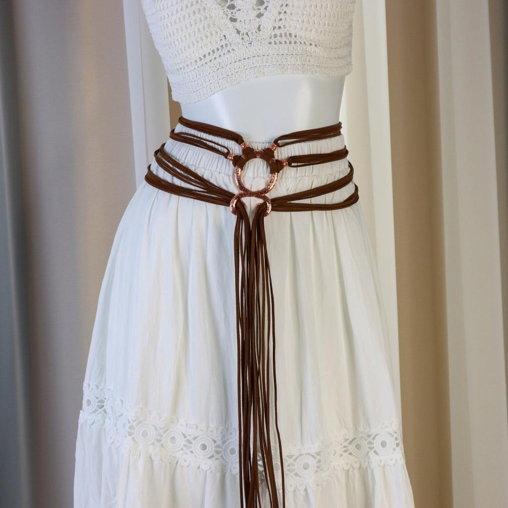 Viking Rope Belt - Viking Costume Women Medieval Belt with Troll Cross Witch Accessories Halloween Cosplay