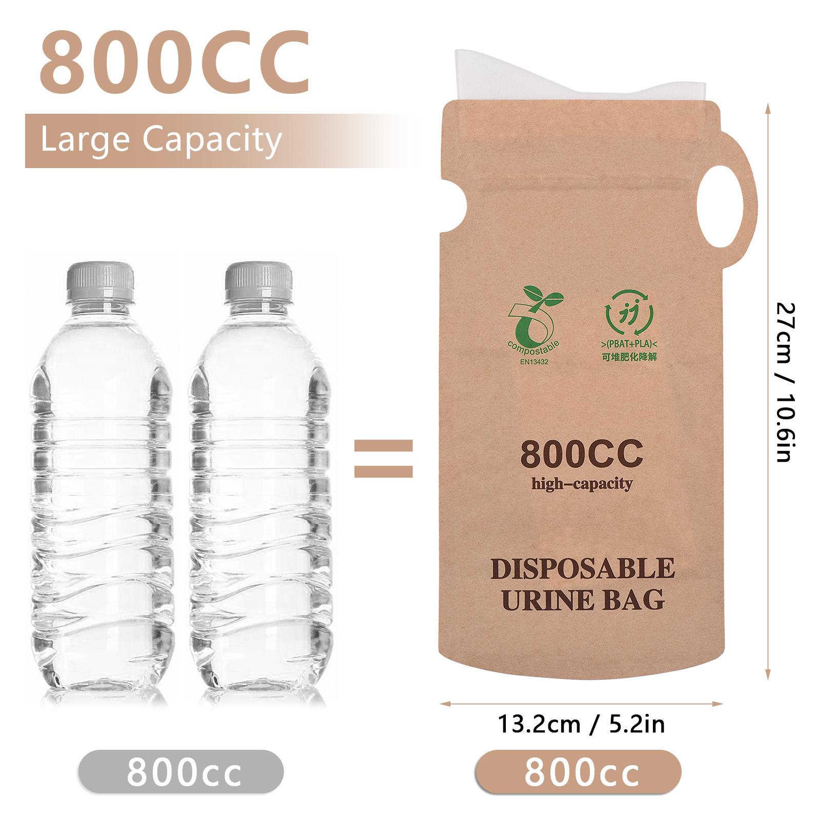 

Emergency Urinal Bag, Disposable Pee Bags, Unisex 800 Capacity for Adults, Kids, Travel, and Camping