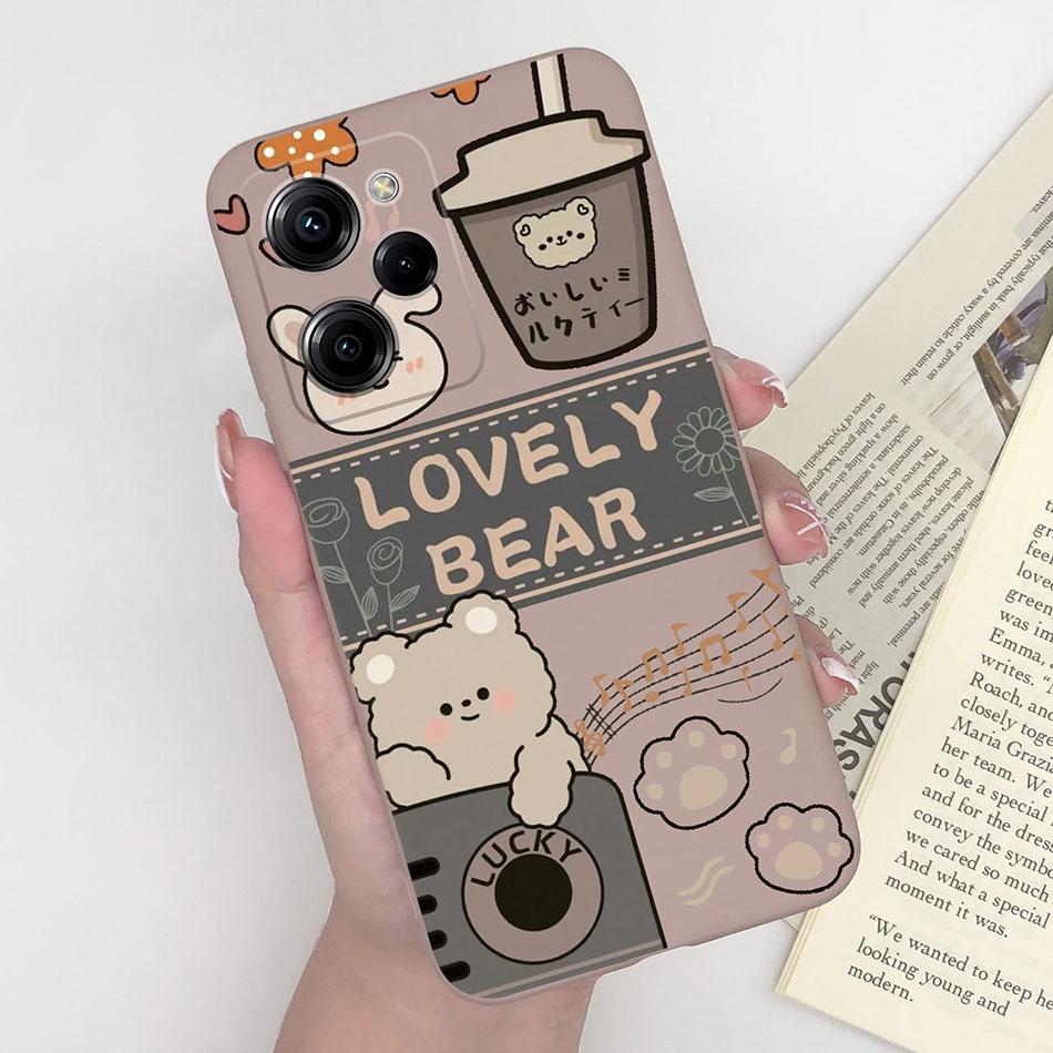 Silicone Case For Xiaomi Poco X5 Pro Pilot Bear Back Cover For POCOX5 X5Pro 5G Poco X 5 Pro Soft Matte Protective Phone Cases