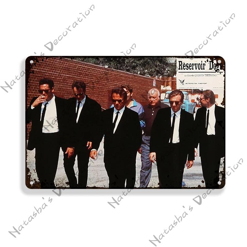 Reservoir Dogs Poster Klassischer Film Metallposter Vintage Metallschild Bar Zuhause Garage Wanddeko Metallplakette Industrielle Deko