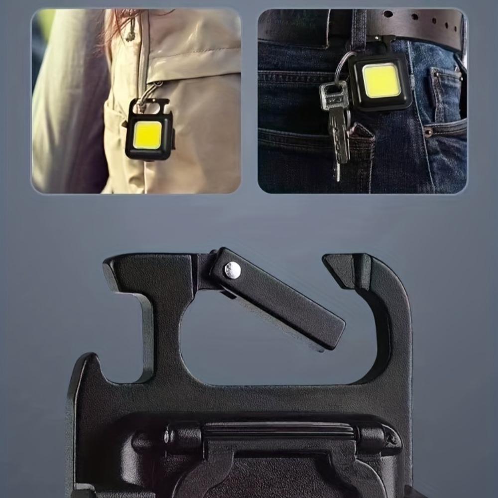 COB Single - Sided Emergency Night Light, Multifunctional USB - Rechargeable Mini Keychain Light