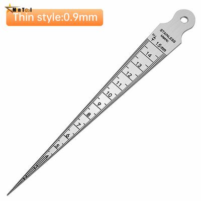 Taper Gauge Feeler 1-15mm Stainless Steel Gap Hole Measuring Tool Double Side Wedge Aperture Scale Measuring Tool