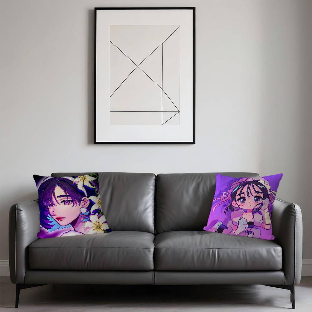 ALIEN STAGE Cartoon Cute Girl Sua Pillow Cover Sofa Cushion Cover Home Room Decoration Children Gift