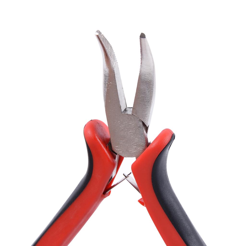 Gebogene Zangenspitze DIY Haarverlängerungswerkzeug Clipzange für Mikroringe/-glieder/-perlen & Federhaarverlängerung