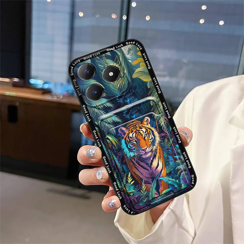 Dirt-resistant Card slot Phone Case For Realme C63 4G/C61 4G protective Fashion Design Anti-knock Graffiti Soft case TPU