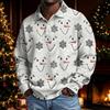 Men's Christmas Long Sleeve Button-Up Shirt for Holiday Parties and Casual Wear