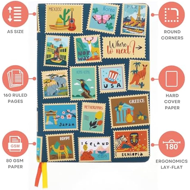 

Doodle Hard Bound Soft Foam Padded Hard Cover Paper Notebook | Compact A5 Size (8.25 X 5.7) | 160 Pages, 80 Gsm | Flat O A5