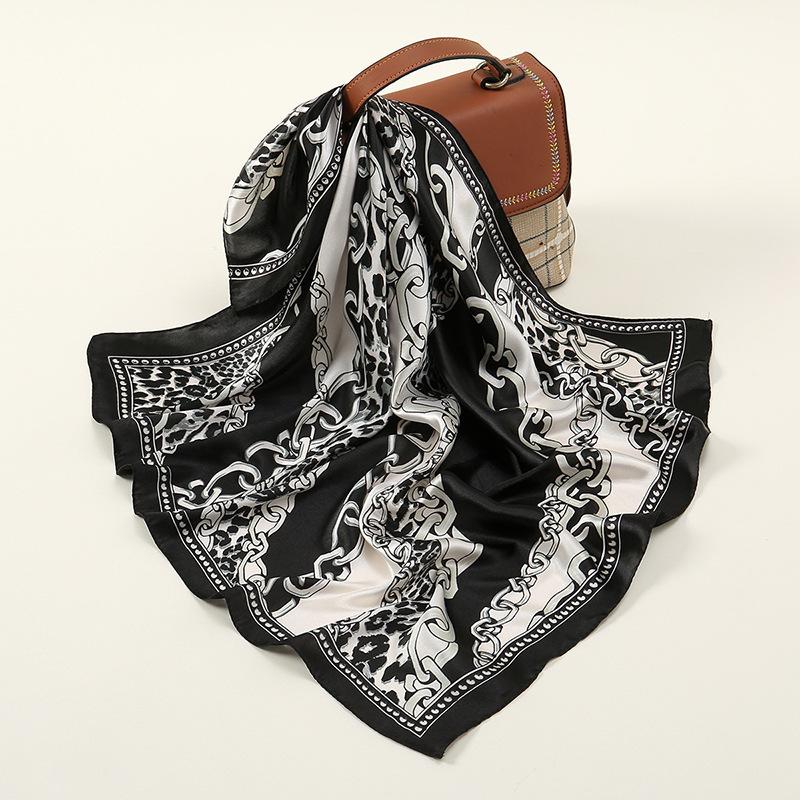 New Imitation Silk Versatile Square Scarf Decorative Commuter Career Scarf Women's Fashion Printed Scarf