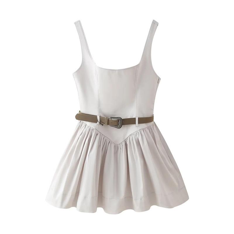 

Женское весенне-летнее платье без рукавов на бретелях-спагетти с поясом TAOP&ZA M