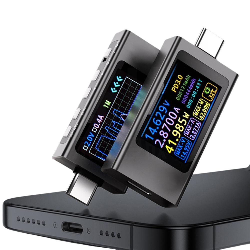 Typ-C Strom- und Spannungsmonitor DC 4-30V 0-12A Leistungsmesser Tester Voltmeter Ammeter für Ladegerät Powerbank Kapazitätsdetektor