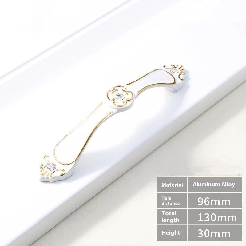 Modern Nordic Cabinet Handles White Amber Aluminum Alloy Black Drawer Pulls For Furniture Door Knocker