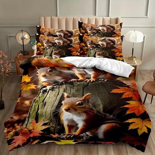 Comforter Squirrel With Squirrel Pattern Suitable For Children Kids And Adults Soft Comfortable And Breathable