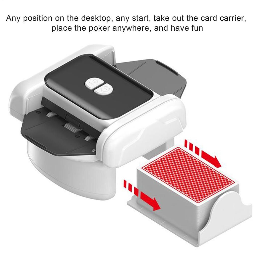Card Shuffler 2 Deck Card Shuffler Professional Machine With 2 Mode Rechargeable Dispenser For Poker Board Game Gambling Playing