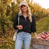 Women's Plaid Collared Pullover Sweatshirt Loose Fit Casual Fall Top