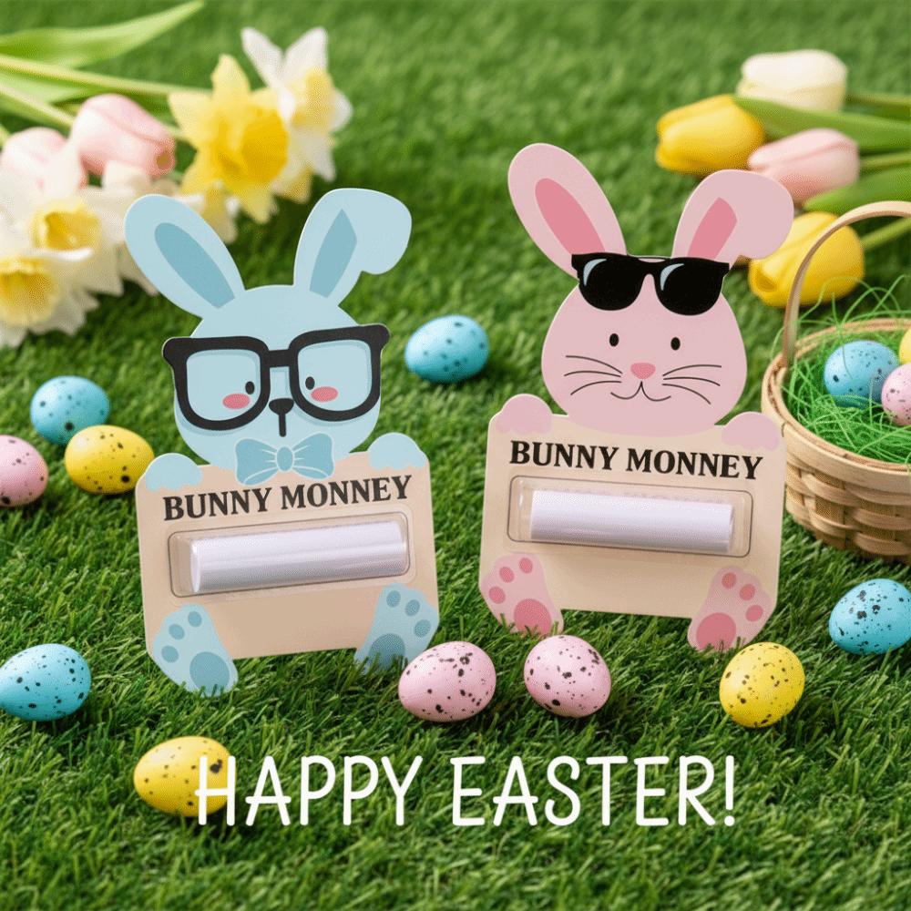 6PCS/SET Portable Bunny Banknote Card Funny Money Wallet Gift Card Holder  Home Decorations