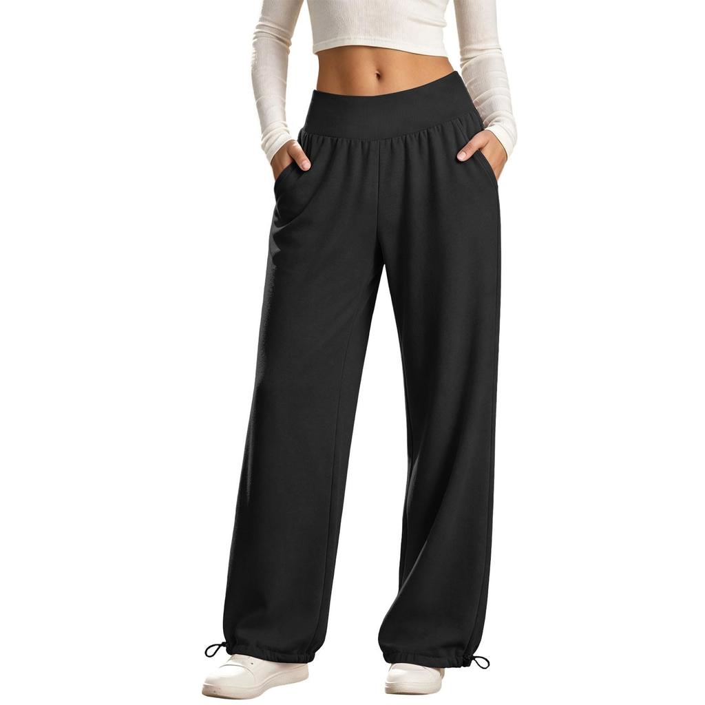 Sweatpants Women Wide Leg Casual High Waisted Pull Jogger Pants