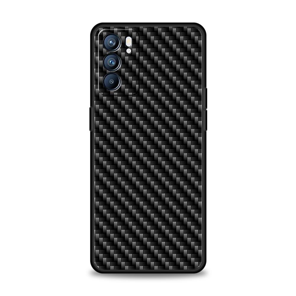 Carbon Fiber Case For Oppo Find X6 Pro X5 A54 A53 A52 A9 2020 A15 A95 A17 A16 A76 A74 A57 Reno7 Reno6 Pro Plus 5G Black Cover
