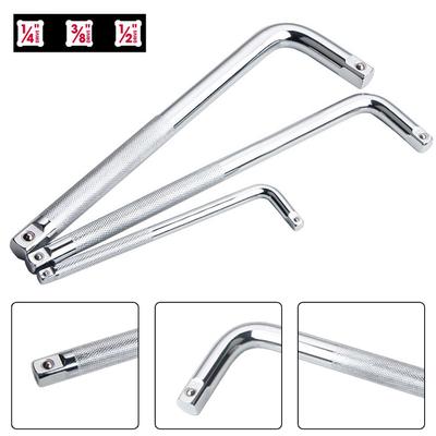 1pcs Extension L Type Bent Bar Shaped Double End Anti Slip Socket 1/2 1/4 3/8inch Wrench Curved Rod Spanner Hand Tool Accessorie