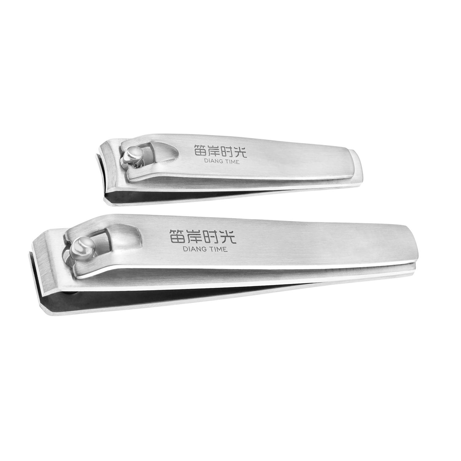 2Pcs Stainless Steel Nail Clippers Sharp Sturdy Trimmer Perfect Nail Clippers For Seniors Wide Jaw Angled Head Concave Blade