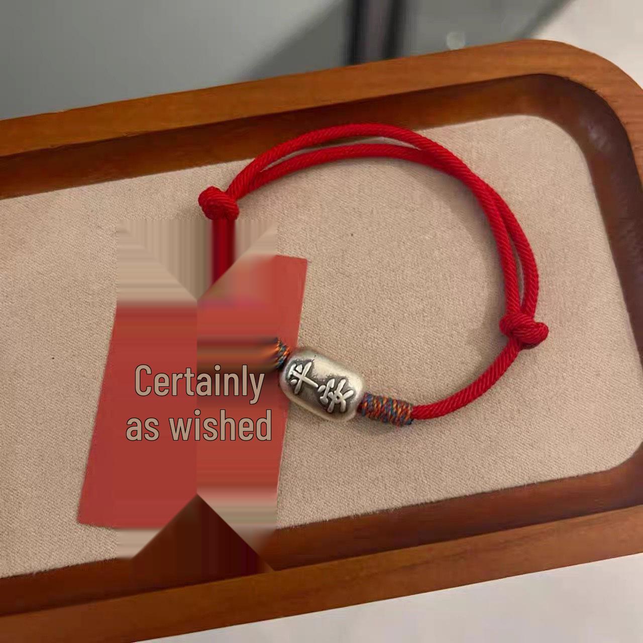 999 Sterling Silver Zodiac Red String Luck & Joy Bracelet for Couples & Best Friends