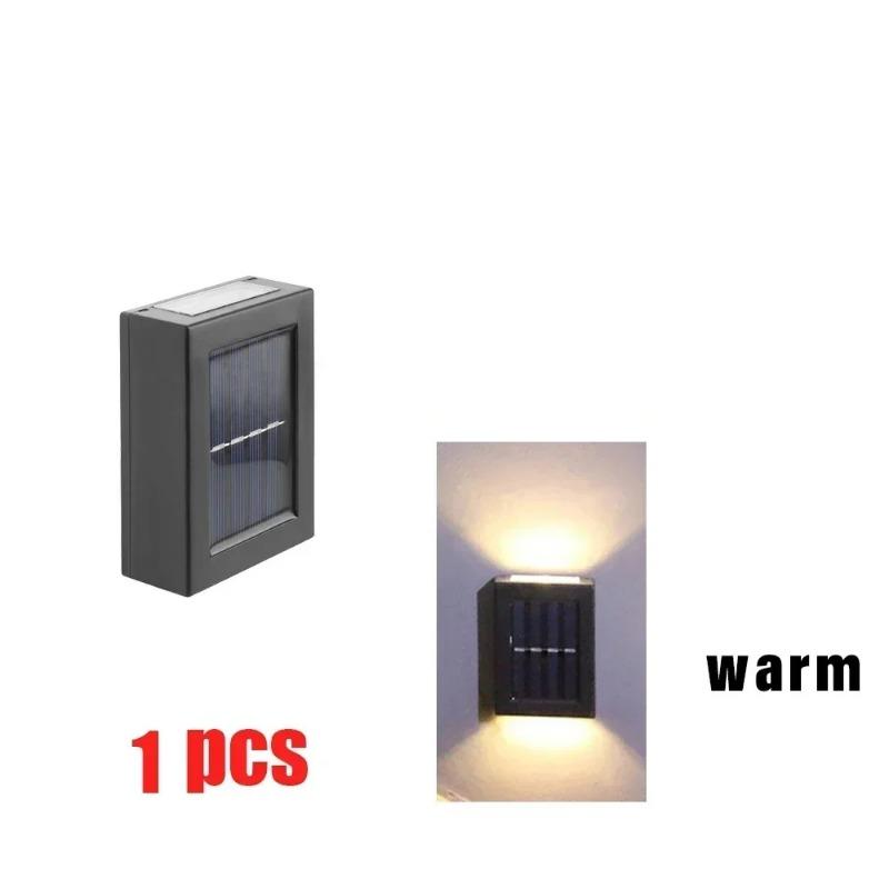 

1-4 шт. Солнечный свет уличный вверх и вниз настенный светильник водонепроницаемая солнечная лампа сад улица балкон двор лестница забор декор Warm Light*1PC