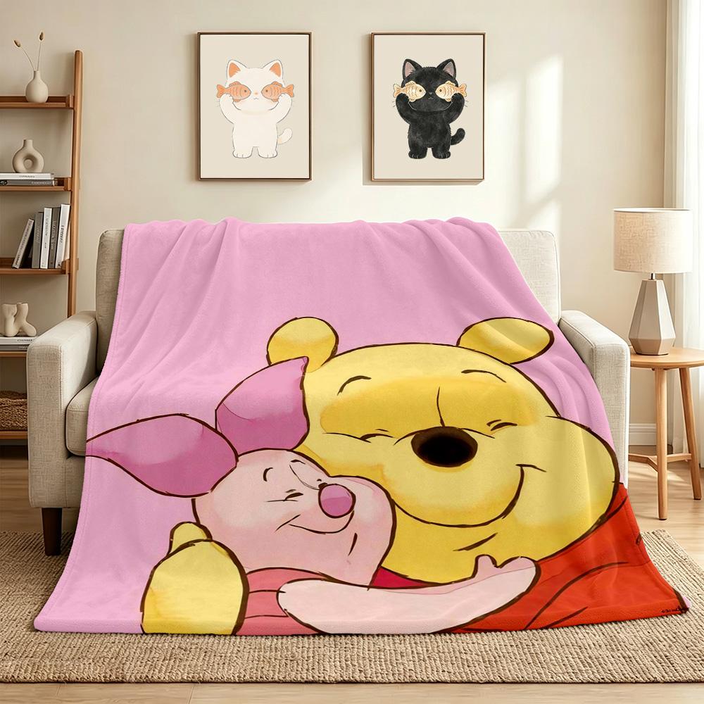 Winnie Piglet Flannel Blanket Throw Blanket Soft Warm Sofa Bed Camping Home Decor Unique Christmas Gift C9261391