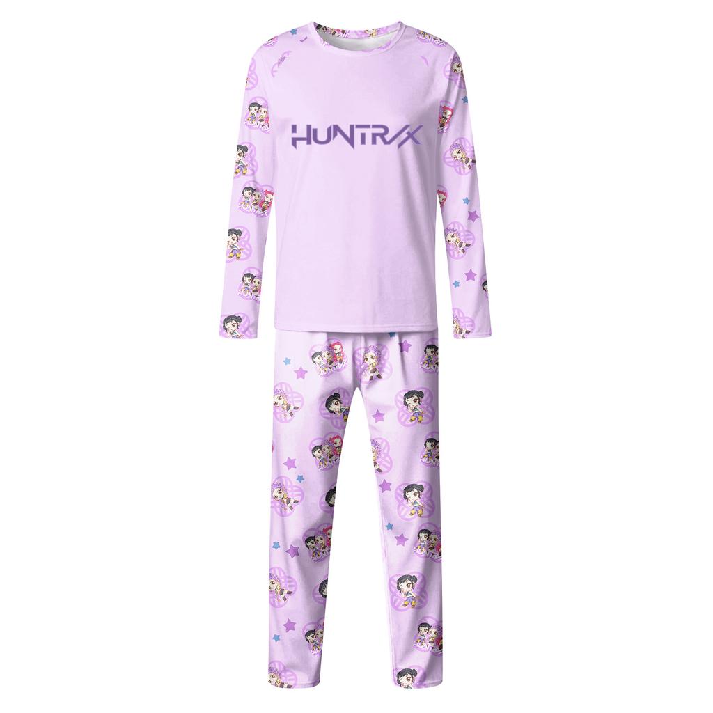 Cartoon Letters Print Family Matching Long Sleeved Parent-child Suit Home Clothes Suit Fall