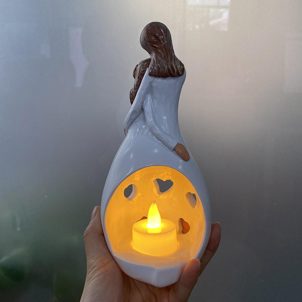 

Candle Holder Statue Candle Holder Figurine with Hollow Heart Standing Mother Hugging Daughter Statue for Mothers Gifts China Mainland