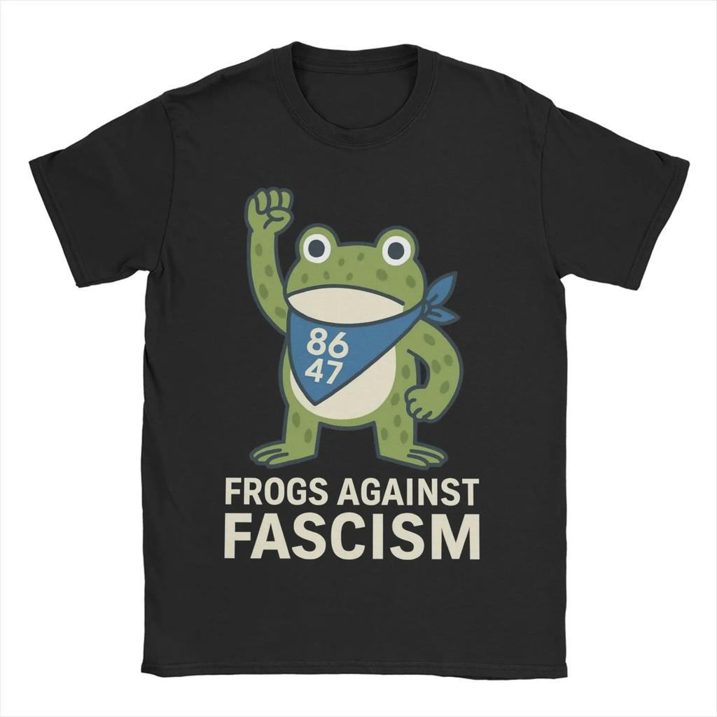 Śmieszne koszulki z memami Resist Portland Żaba Rage Against The Machine Sztuka z żabą Bawełniana koszulka z krótkim rękawem Dekolt O Ubrania Unisex