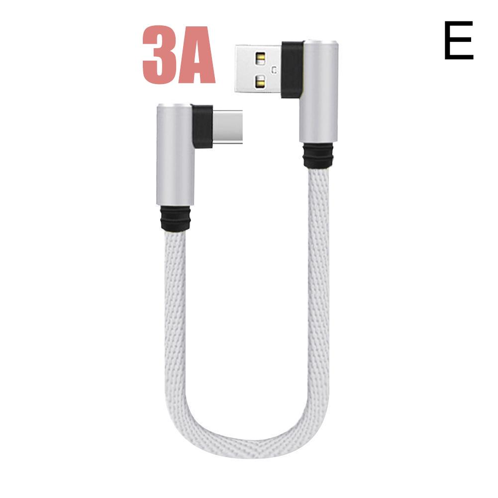 25cm USB To Type C krátký nabíjecí kabel 3A Rychlonabíjecí kabel Koleno 90° USB C Micro USB kabel pro Xiaomi Samsung