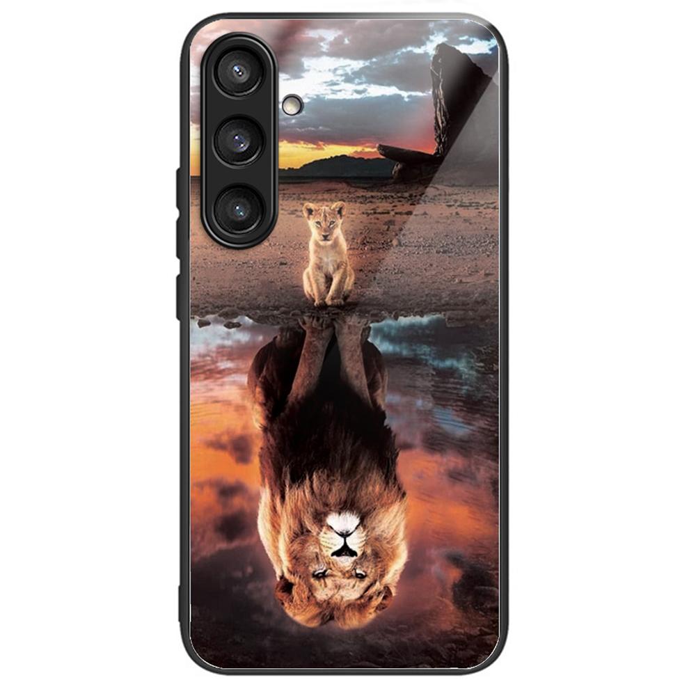 For Samsung Galaxy S24 Tempered Glass+TPU Case Pattern Printing Phone Cover