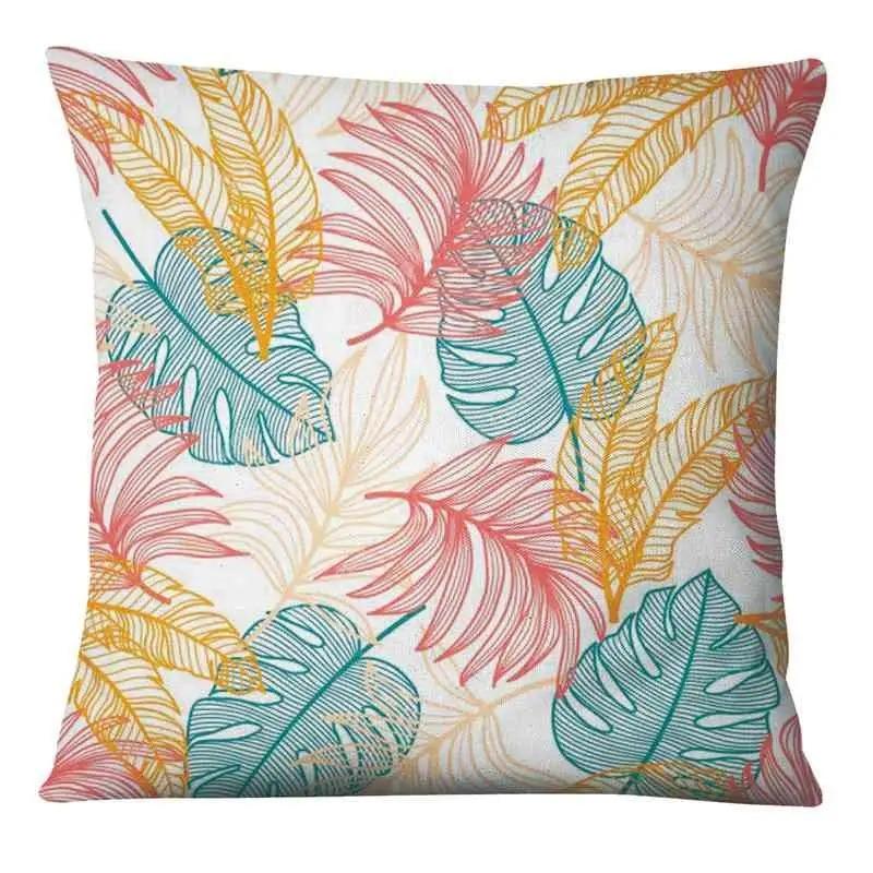 45X45 Cm Tropical Leaves Home Decor Green Pattern Cushion Cover Living Room Sofa Cushion Cover