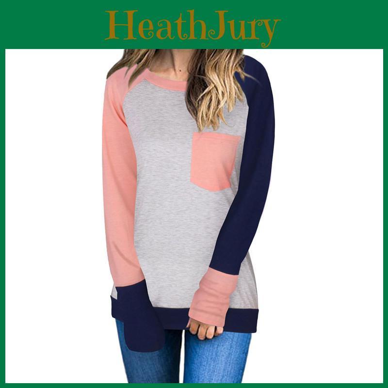 Fashionable Womens Long Sleeve Tshirt With Round Collar And Eyecatching Color Choices