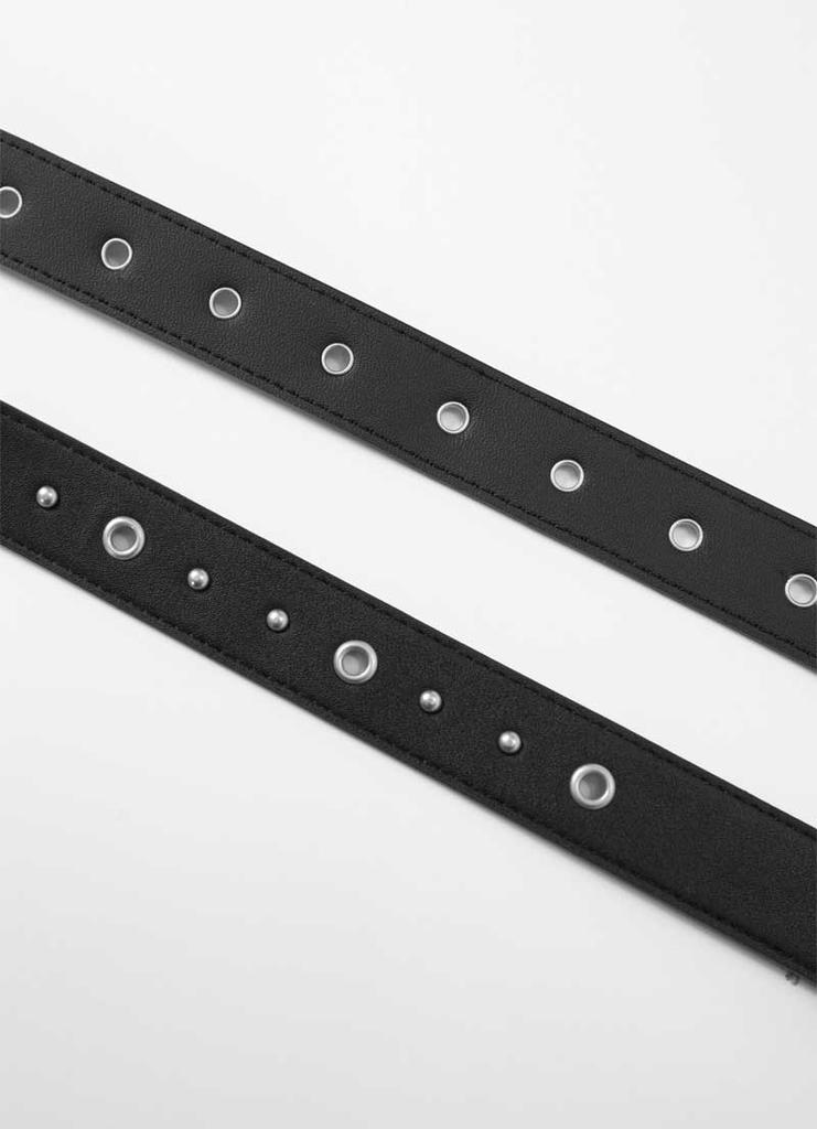 Aejeuon Twins Eyelet Belt / Black