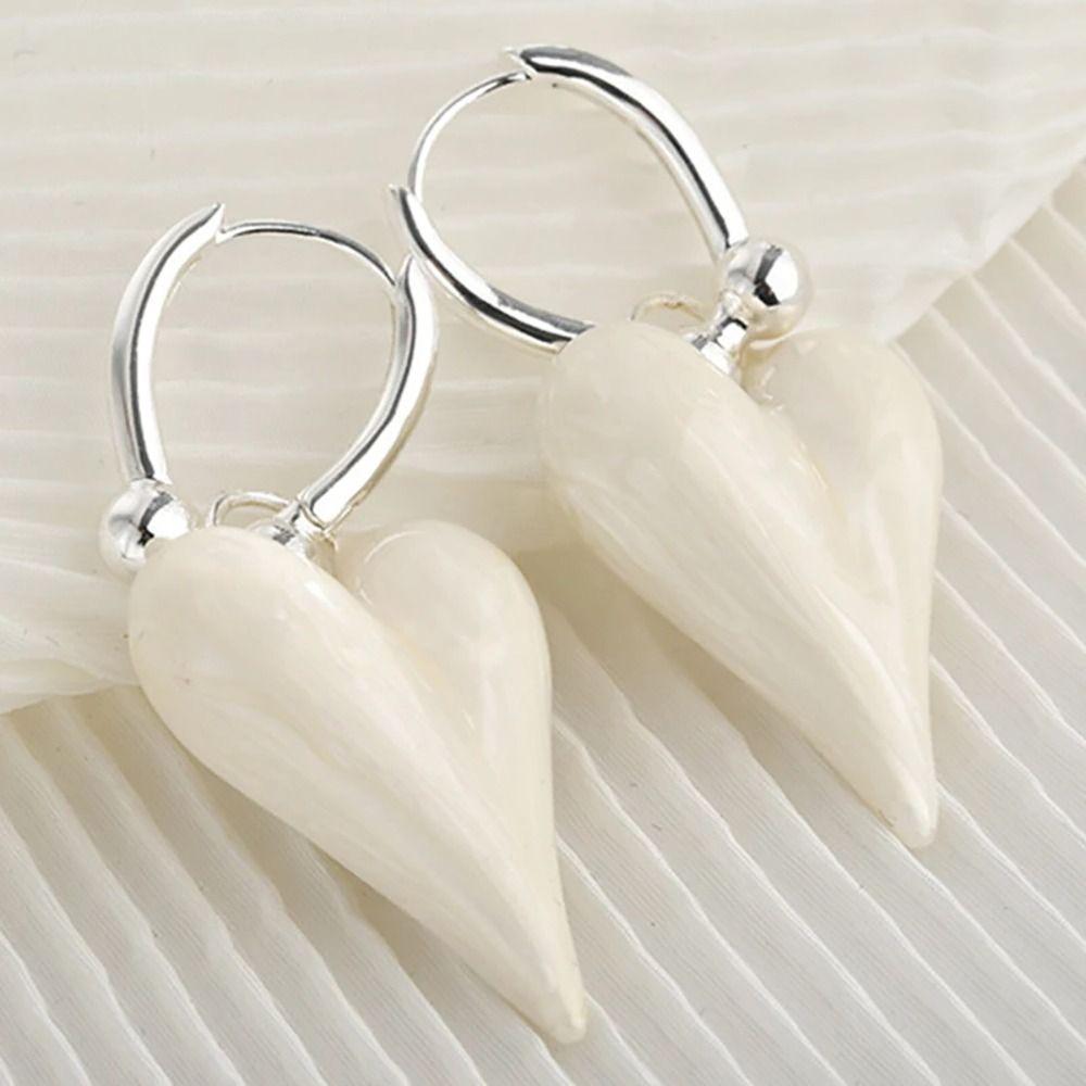 1Pair Durable Heart Shape Heart Earrings Candy Trendy Simply Design Fashion Jewelry Sweet Temperament Ear Accessories For Women